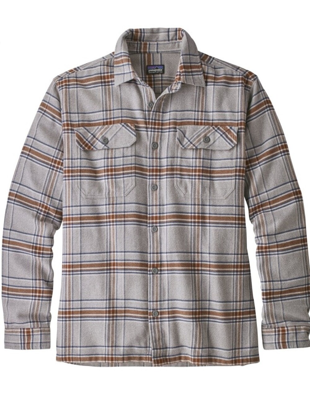 Patagonia Men's Fjord Flannel LS Shirt Organic Cotton Activist Feather Grey